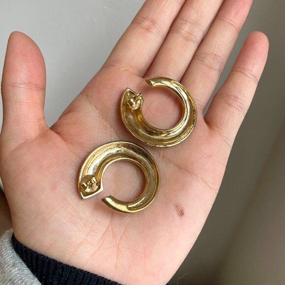 EUC Deve 18k Gold Vermeil Croissance Illimitée Hoop Earrings - Picture 4 of 6